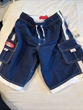 Ingear Navy and White Boy’s  Cargo Swim Shorts / NWT